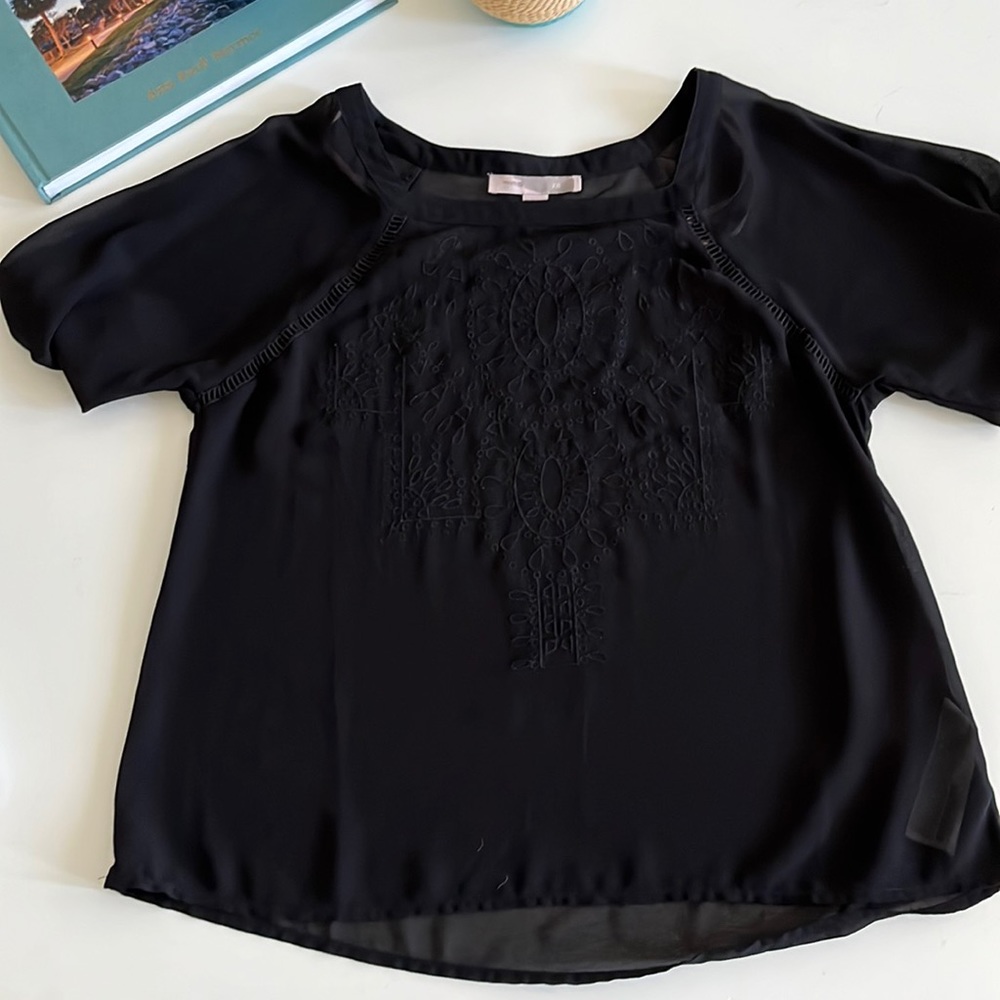Black Sheer Top! Size Small